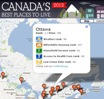 Top 25 Best Places to Live Map