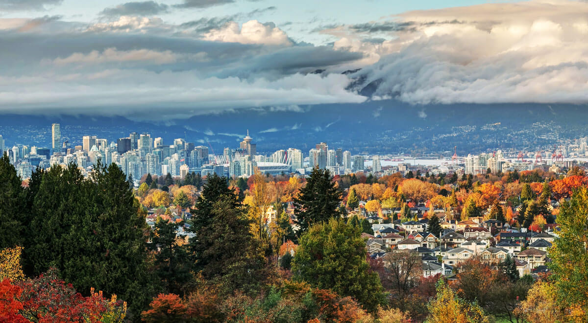 Vancouver city view in autumn