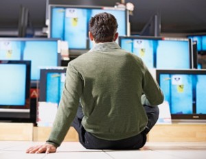 Man Shopping for a Television