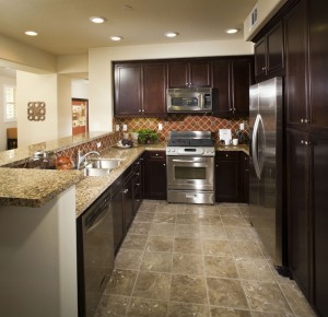 Linoleum floor in renovated kitchen (Getty Images LOOK Photography)