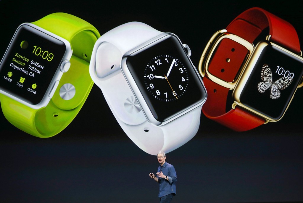 Apple CEO Tim Cook speaks during an Apple special event at the Flint Center for the Performing Arts on September 9, 2014 in Cupertino, California. Apple unveiled the Apple Watch wearable tech and two new iPhones, the iPhone 6 and iPhone 6 Plus. (Photo by Justin Sullivan/Getty Images)