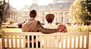 spousal rrsps man woman sitting on bench