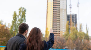 couple looking at condo