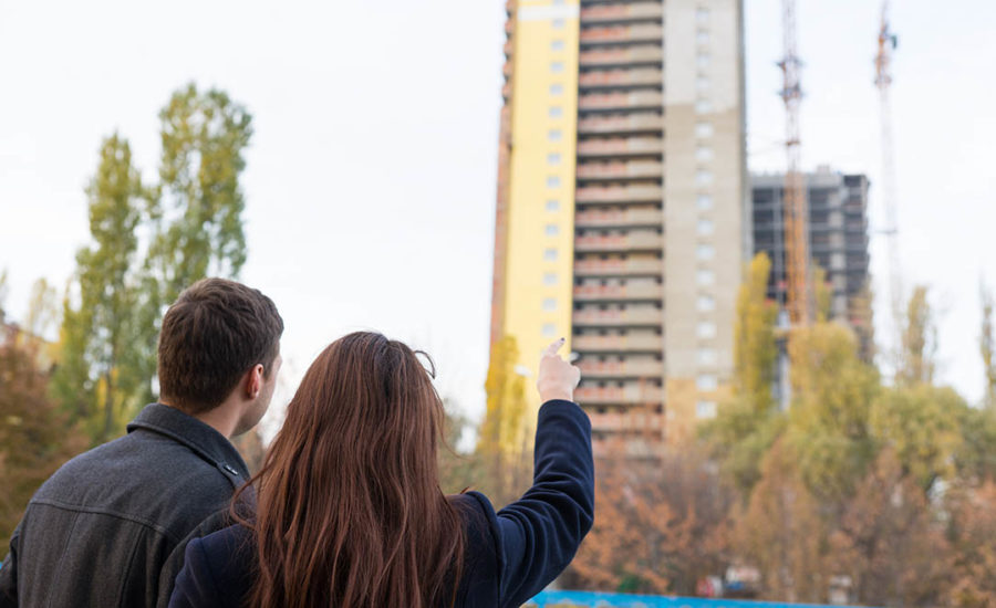 couple looking at condo