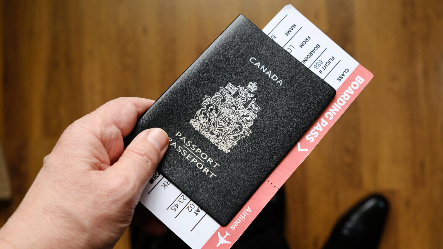 A photo of a Canadian passport is see