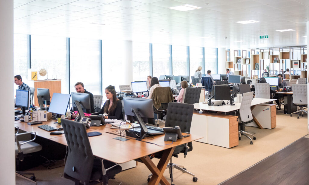 A roomful of life insurance brokers in a call centre