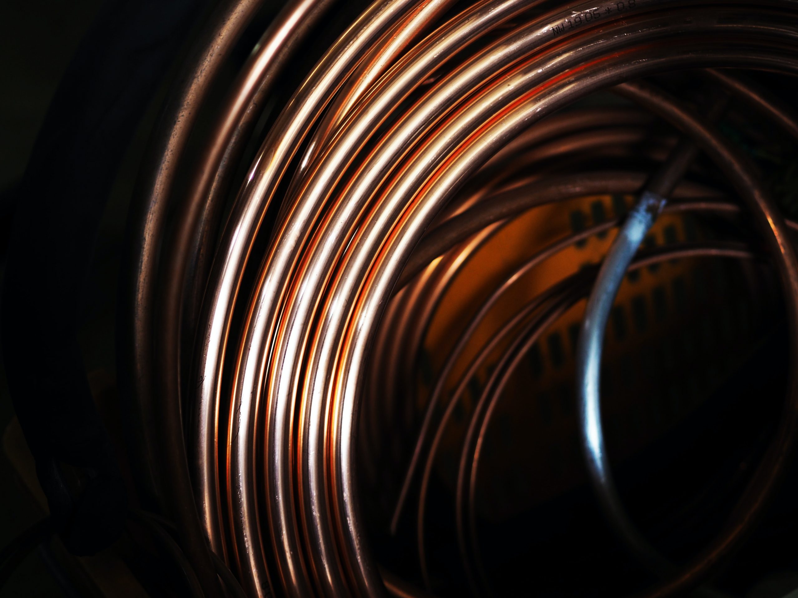 coiled shiny copper
