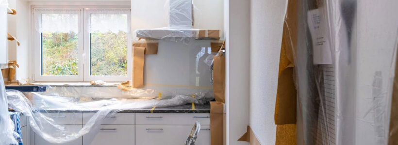 A freshly renovated kitchen with slick new cupboards and new applianes.