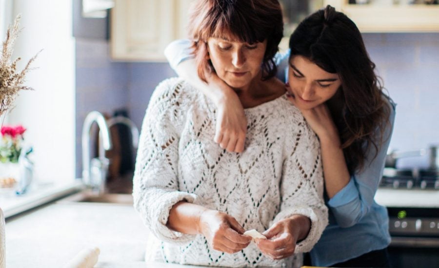 mother and daughter in the kitchen