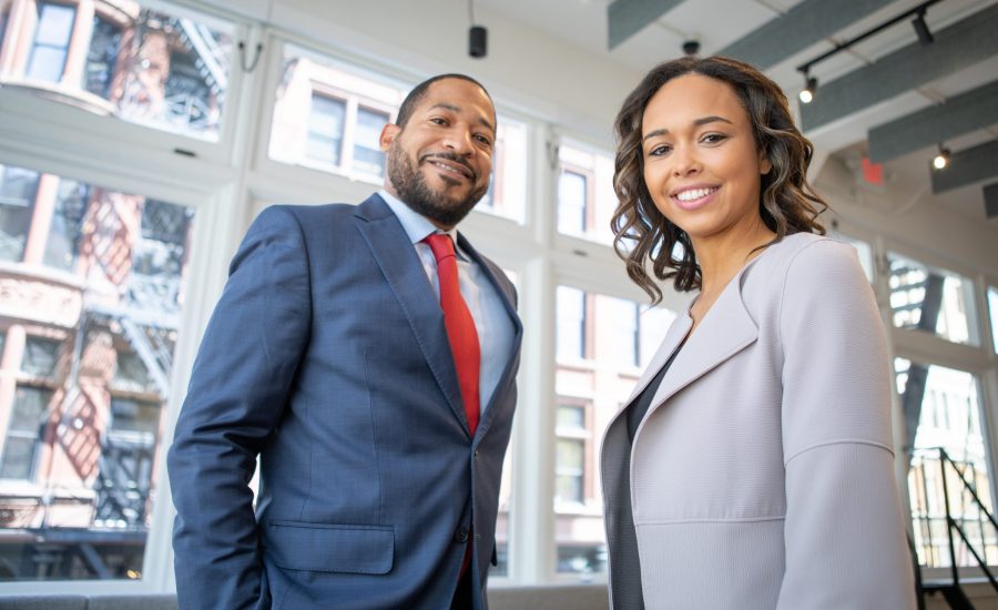 smiling business colleagues