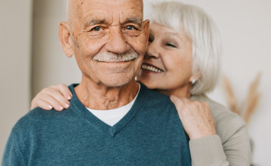 silver-haired couple