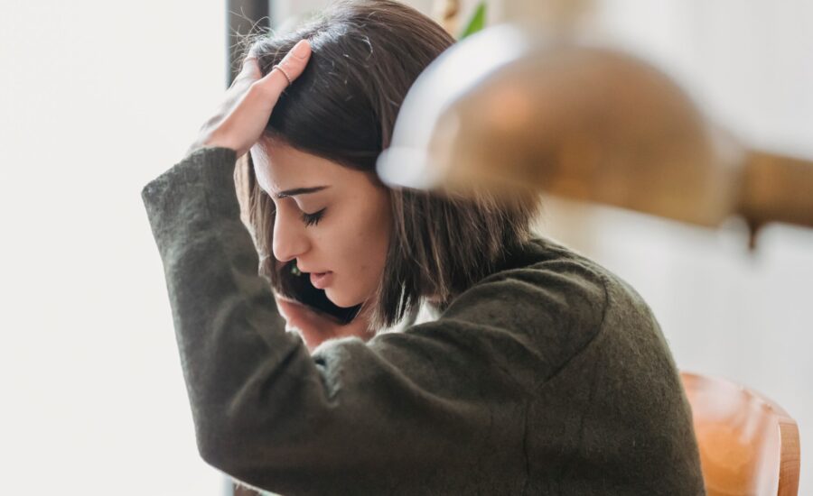 young woman having phone conversation