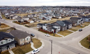 Aerial view of a neighbourhood in Edmonton