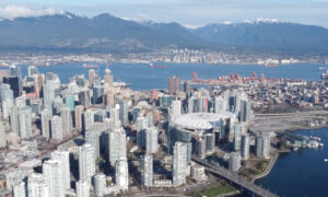 An aerial view of Vancouver