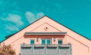 View of the upper floor of a house under beautiful skies