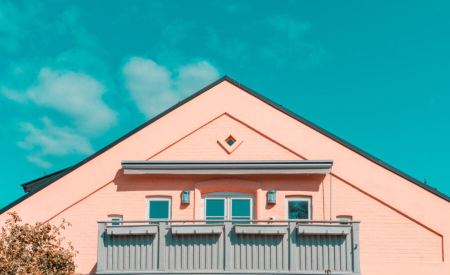 View of the upper floor of a house under beautiful skies