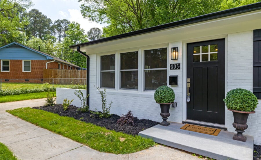 The exterior view of a bungalow that will serve as the buyer's vacation home