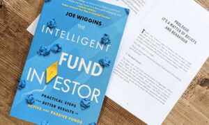 The Intelligent Fund Investor book, showing the chapter entitled "It's a matter of beliefs and behaviour/"
