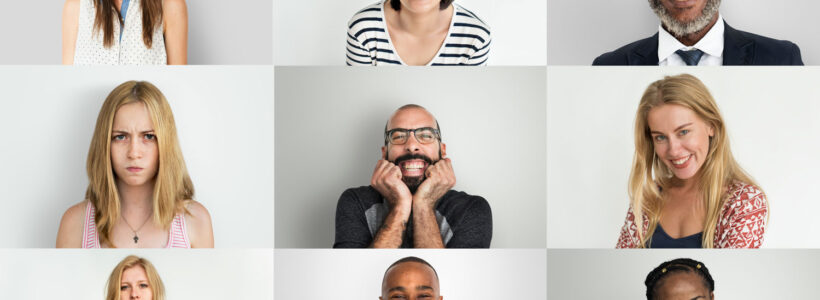 A collage of different people and their personalities to show the unique money scripts .