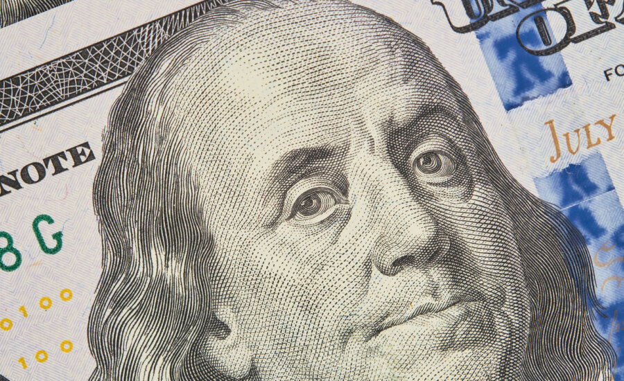 Benjamin Franklin on a $100 bill, not looking impressed on our first topic: debt ceiling