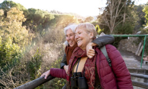 Two women in their 70s, happy with their decision about annuities.