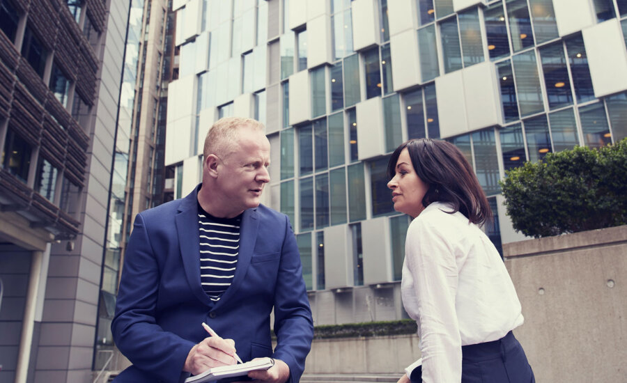 A couple discussing their plan for retirement and pension withdrawals