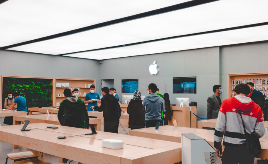 Inside an Apple store, as we report on its 2023 quarterly earnings