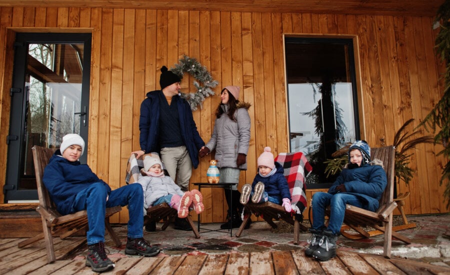 family at the cottage, with its future generation of owners