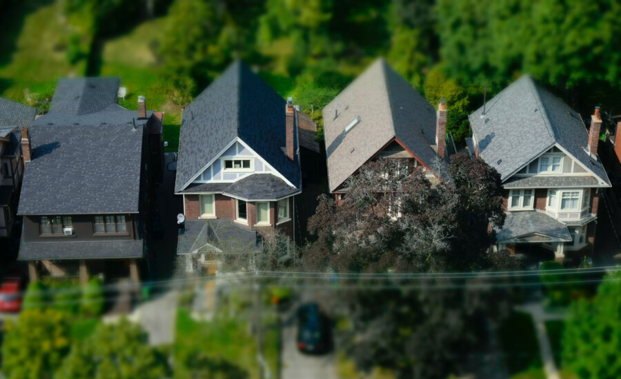 Aerial view of a Toronto neighbourhood. Will the real estate bubble pop?