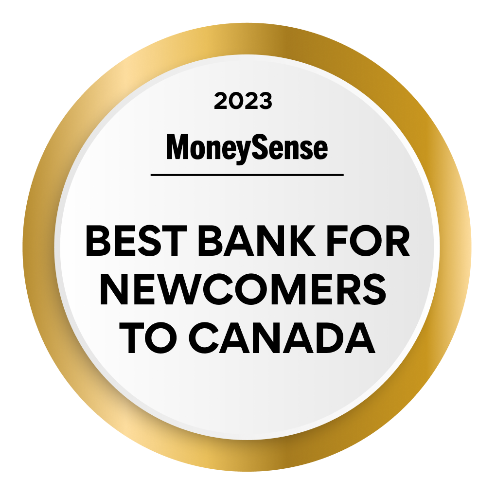 Badge for winning best bank for newcomers