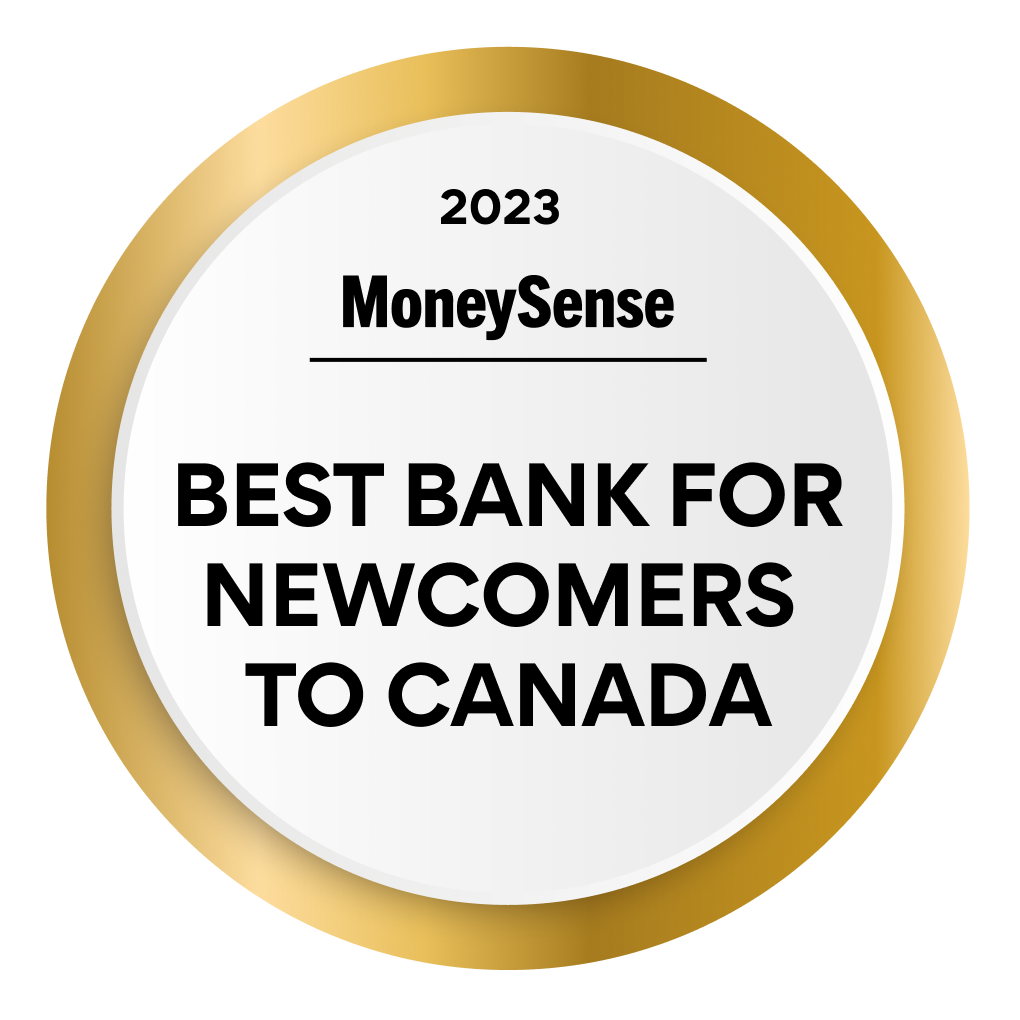 Badge for winning best bank for newcomers