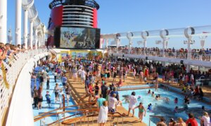 View of a sail away party on Disney Fantasy