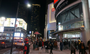 Outside of the Toronto Eaton Centre, showing a bustling retail industry for Canada's GDP growth