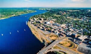An aerial view of Fredericton, New Brunswick
