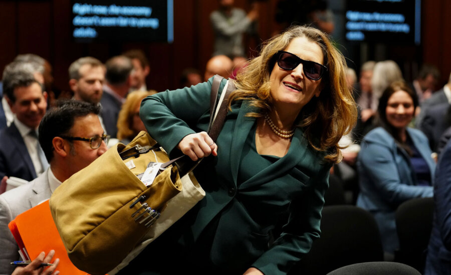 Chrystia Freeland shown, as the tech industry responds to the federal budget for 2024