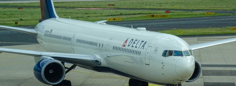 Delta airplane on tarmack