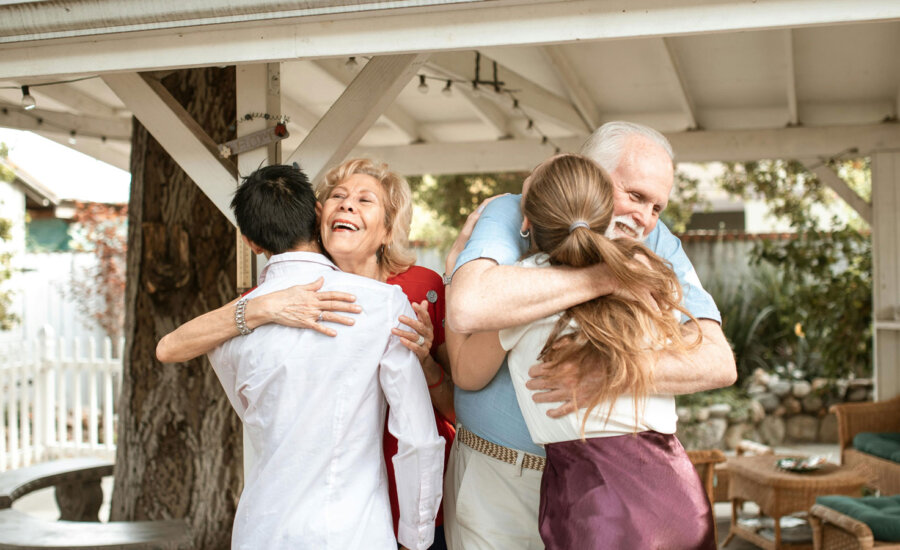 Warm family photo after talking about advanced care planning.