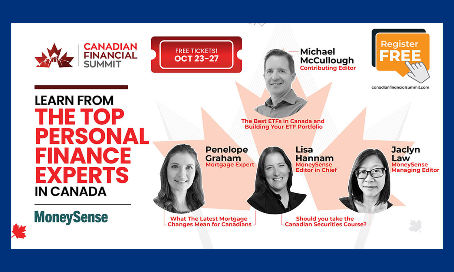 Canadian Financial Summit 2024: sessões MoneySense e ingressos gratuito