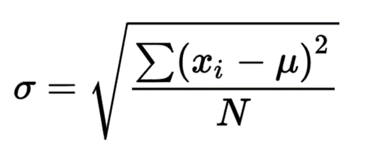 Formula for standard deviation
