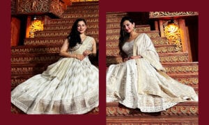 Chandni Singh and Roop Singh in intricate Indian dresses