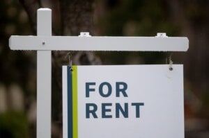 A rental sign is seen outside a building in Ottawa, Thursday, April 30, 2020.