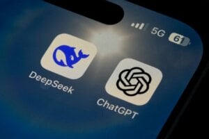 AI chatbots have become another go-to for many young Canadians to set up budgets and map out financial goals. The Icons for the smartphone apps DeepSeek and ChatGPT are seen on a smartphone screen in Beijing, Tuesday, Jan. 28, 2025.