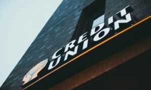 Large credit union sign on a building