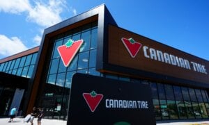 Shoppers come and go from a Canadian Tire store in Ottawa on Friday, Aug. 11, 2023.