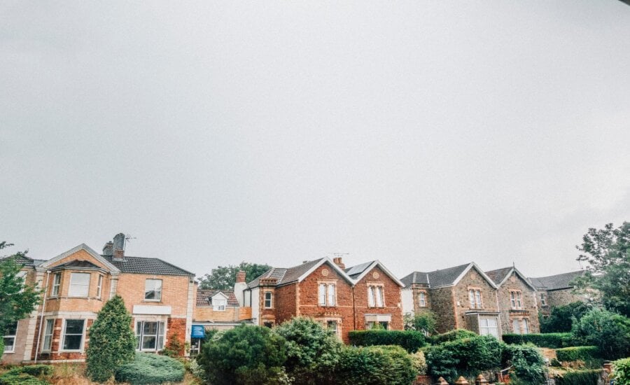 A row of homes in a suburban neighbourhood