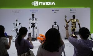 People look at Nvidia robots