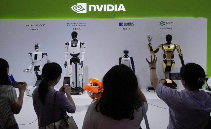 People look at Nvidia robots