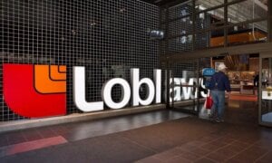 Loblaws sign at the entry of the store