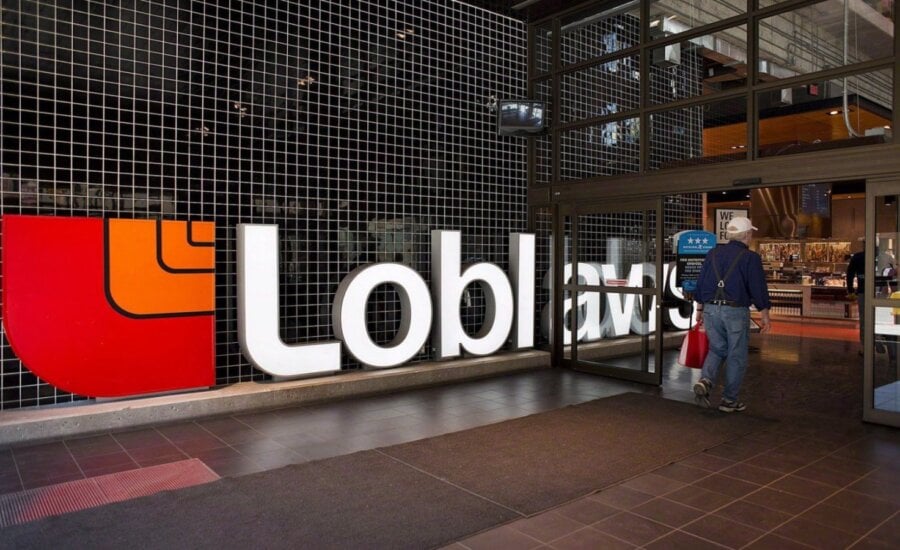 Loblaws sign at the entry of the store