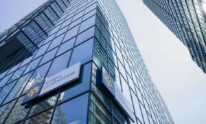 Office towers with the Laurentian Bank logo
